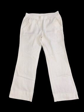 Dept222 Cotton/Linen Blend Pants Size 4P Cropped Fold Hem casual coastal